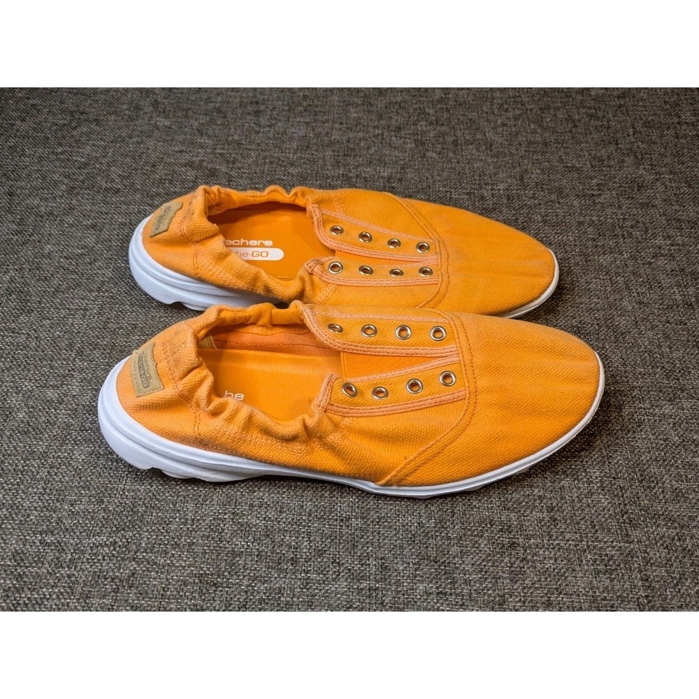 Skechers Performance Women's 8.5 On-The-Go  Slip-On Walking Shoe Orange no lace